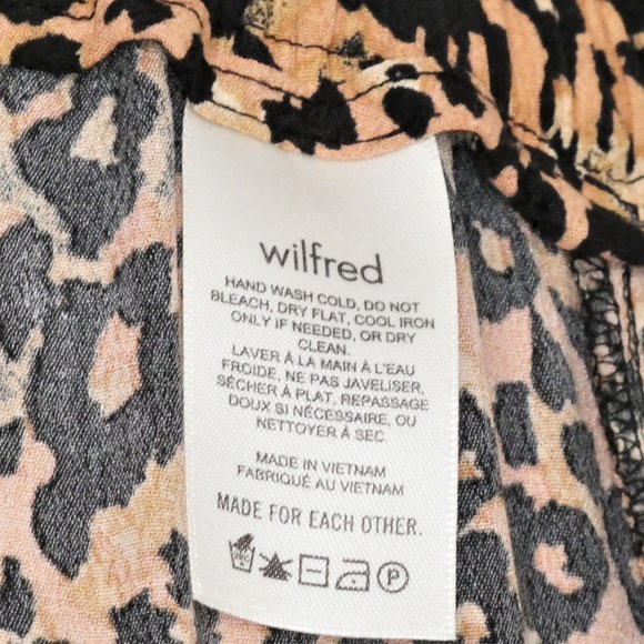 Aritzia Wilfred Faun High Waisted Cropped Wide-Leg leopard Print Pants Size S - Picture 9 of 10